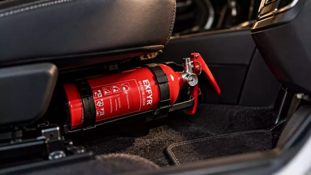 Brandblusser in auto